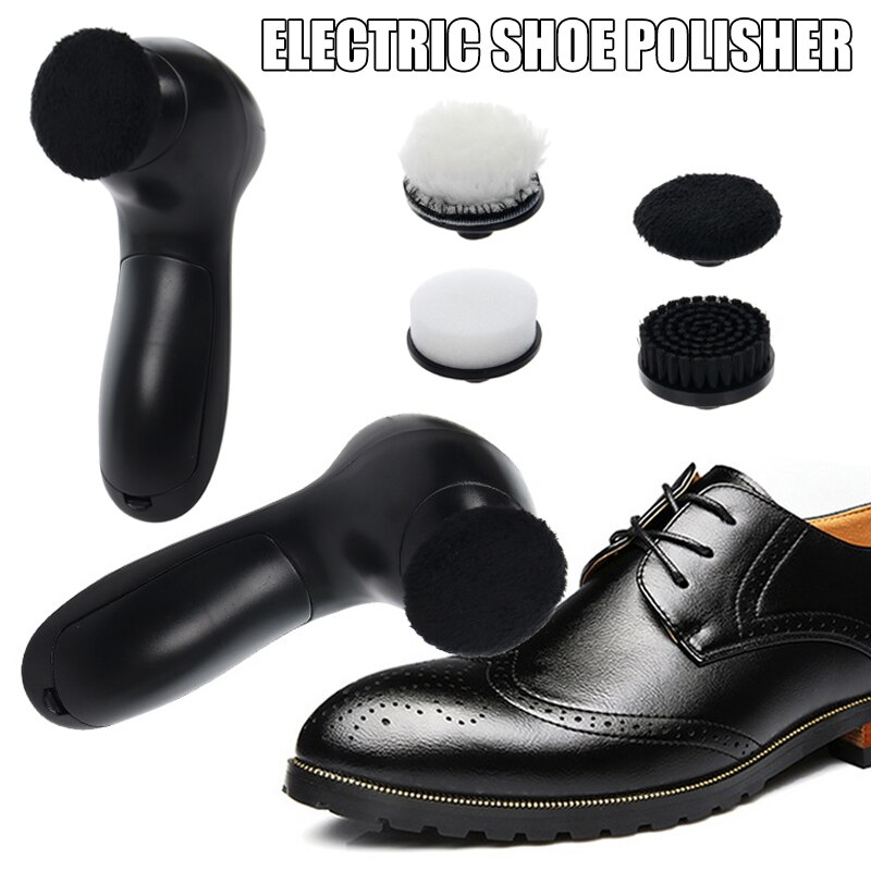 Læderplejemaskine 4- i -1 elektrisk skopudser bærbar skopudser børste til hjemmerejse fas 6