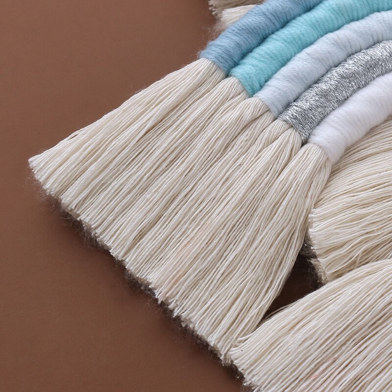 Nodic Stijl 8 Lijnen Hand Geweven Rainbow Macrame Wandtapijt Baby Jongens Baby Meisjes Kids Room Decor Muur Opknoping Decor speelgoed Home Decor
