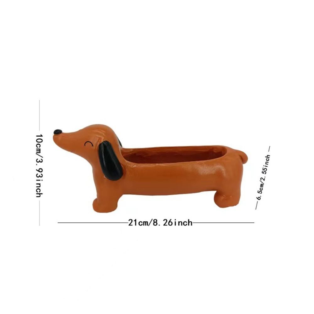 Tuin Decor Hars Hond Plant Pot Leuke Gesimuleerde Teckel Bloempot Cartoon Hydrocultuur Bloemenhouder Balkon