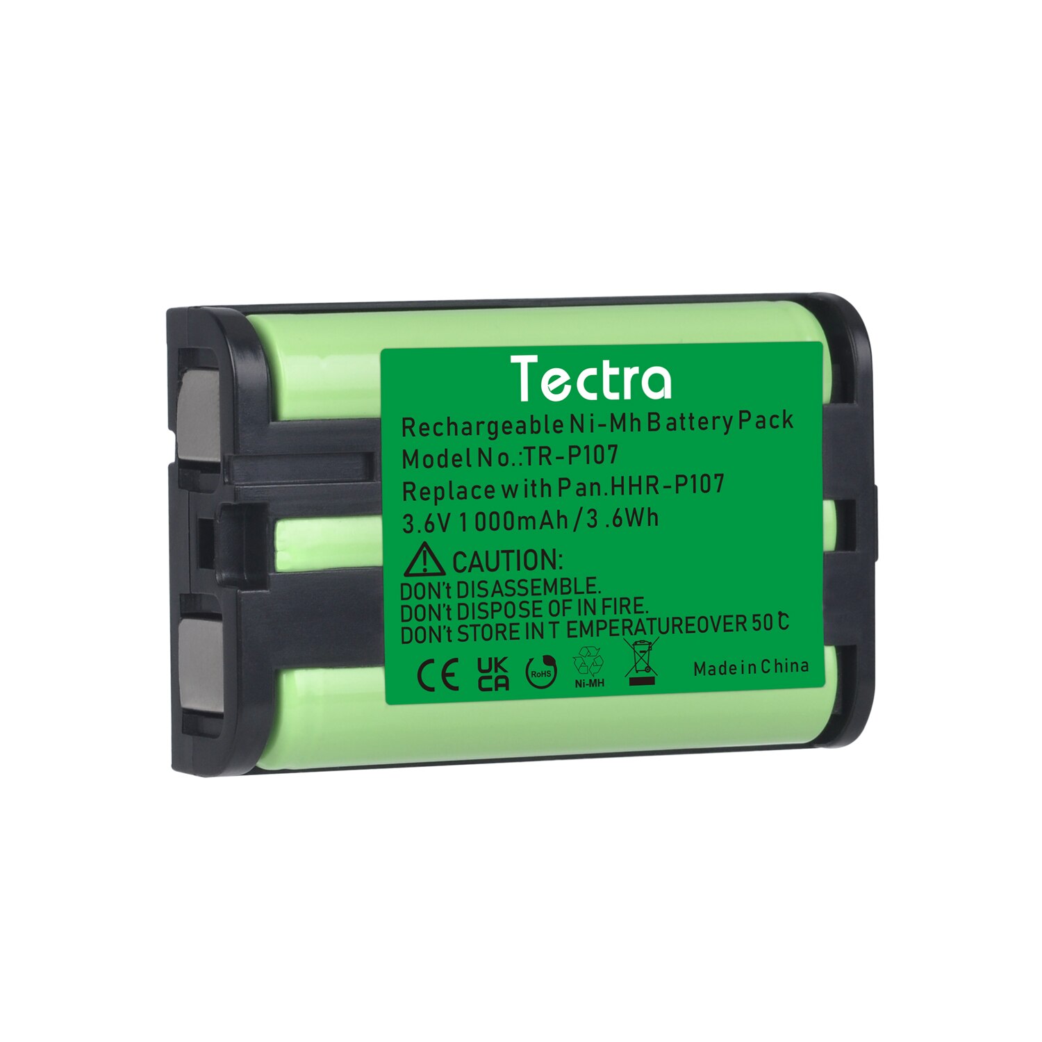 Akku für panasonic hhr --p107 schnurlostelefone (pqsuggla- 1za , hhr --p107a , kx --tg6071 kx-tg6074 kx-, tga- 351 kx- , tga -600 mobilteile): 1 batterie