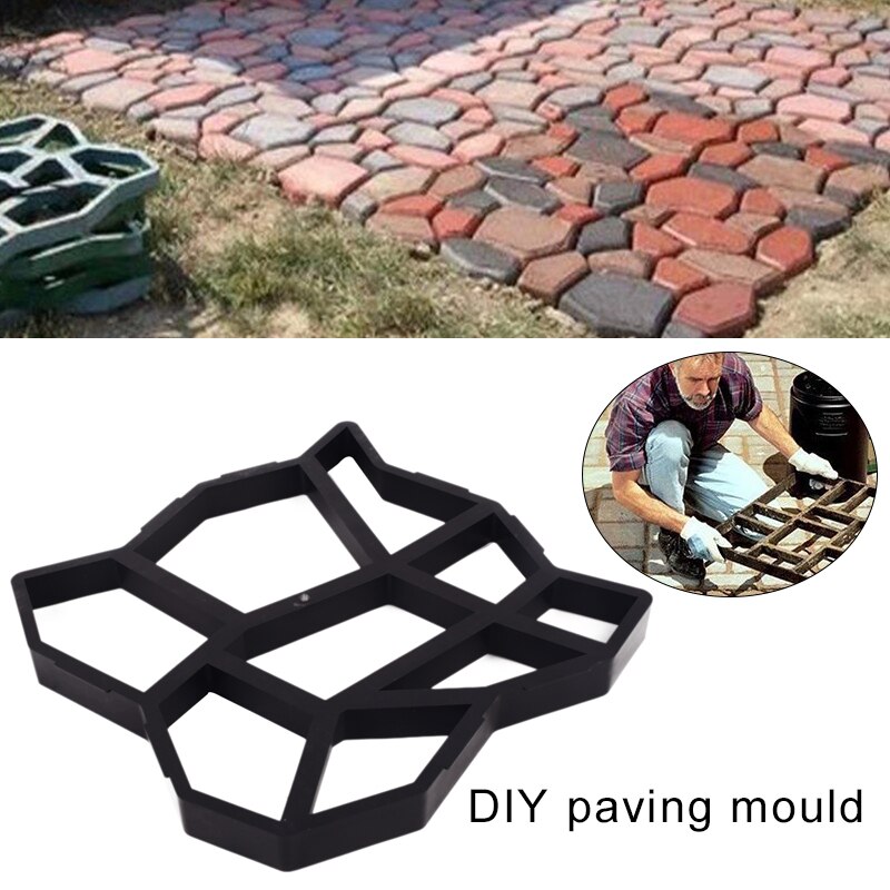 Durable Cement Mold 36*36 Irregular Shape Black Paving Driveway Pavement Stone