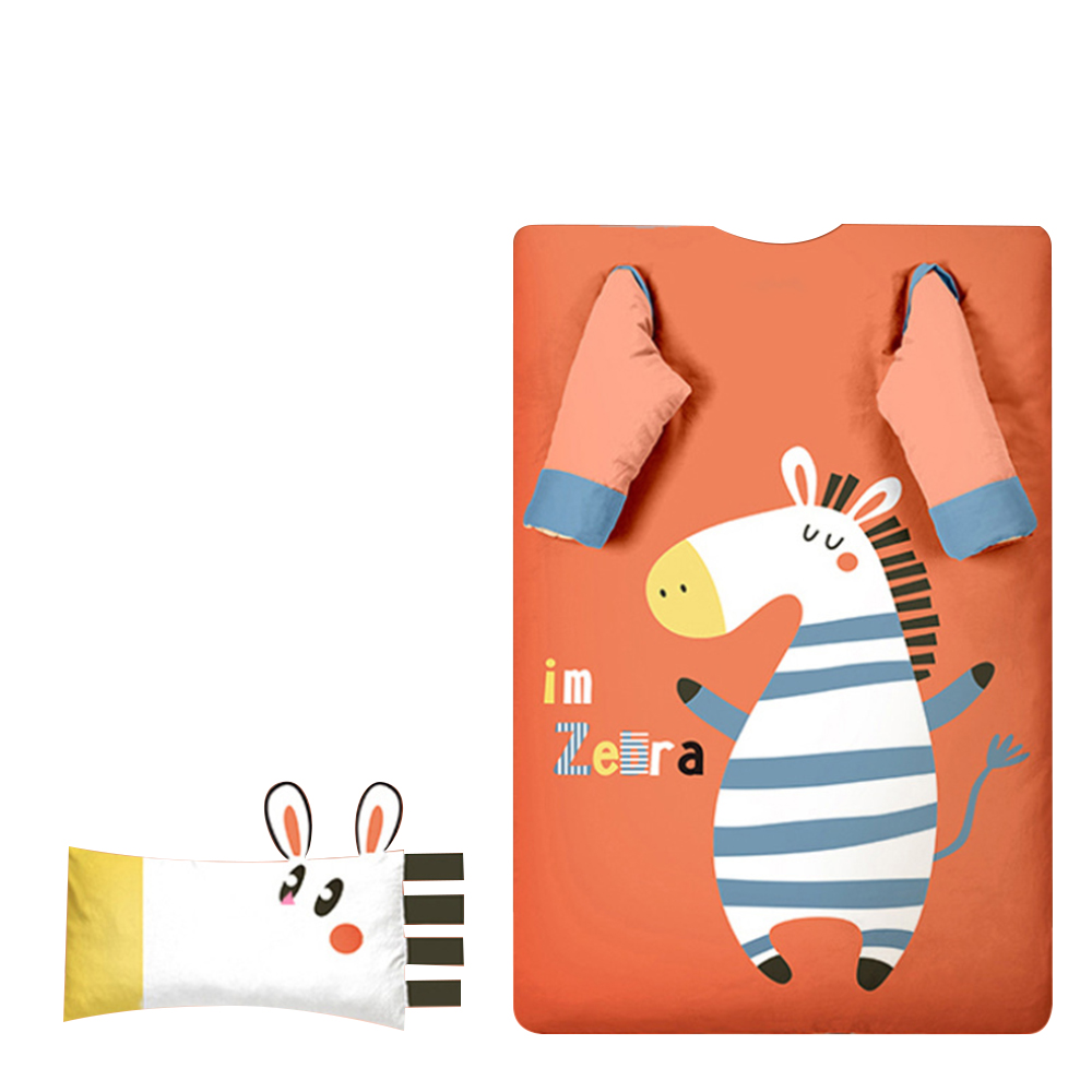Bomuld baby børn sovepose quilt småbørn lur måtte med aftagelig pude vinter baby anti-kick sovepose tegneserie quilt: B / L 3-12 år gammel