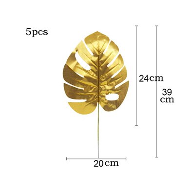 5Pcs Artificial Gold Fabric Turtle Back Leaf Scattered Tail Leaf Wedding Decoration For Home Christmas Birthday Palm Leaves: C