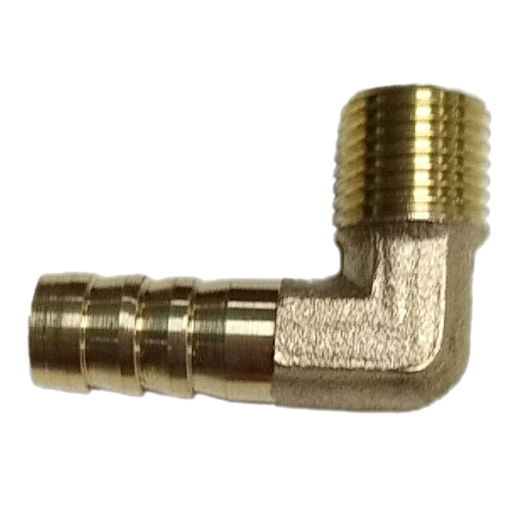 1/4'' Inch NPT Male Threads x 10mm Inch Barb Elbow Fuel Hose Barb Fitting