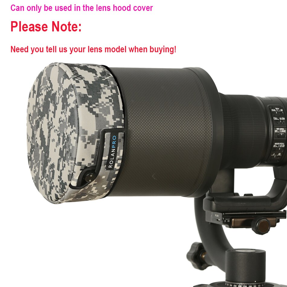 ROLANPRO – veste de Camouflage avec capuchon d&#39;objectif DSLR, vêtement téléphoto court pour Sigma Tamron Canon Nikon 300/400/500/600/800mm: Lens Hood Cover C