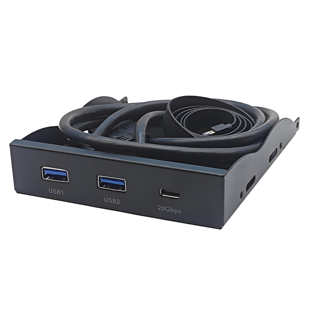 USB Front Panel for PC 2 Port USB3.0 1 Port Type-C / Headseat HUB Adapter USB3.2 Gen1 5Gb for 3.5"/5.25" Floppy / Optical Drive
