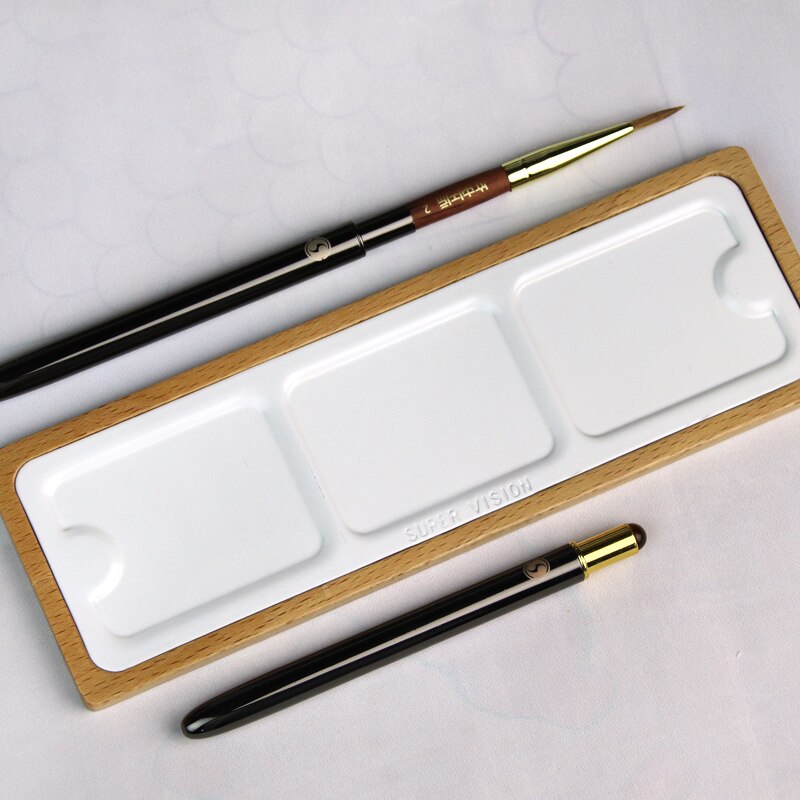 Super Vision – palette de pigments de vernis au four, palette en bois massif portable de voyage, Mini métal pour peinture d&#39;artiste gouache aquarelle