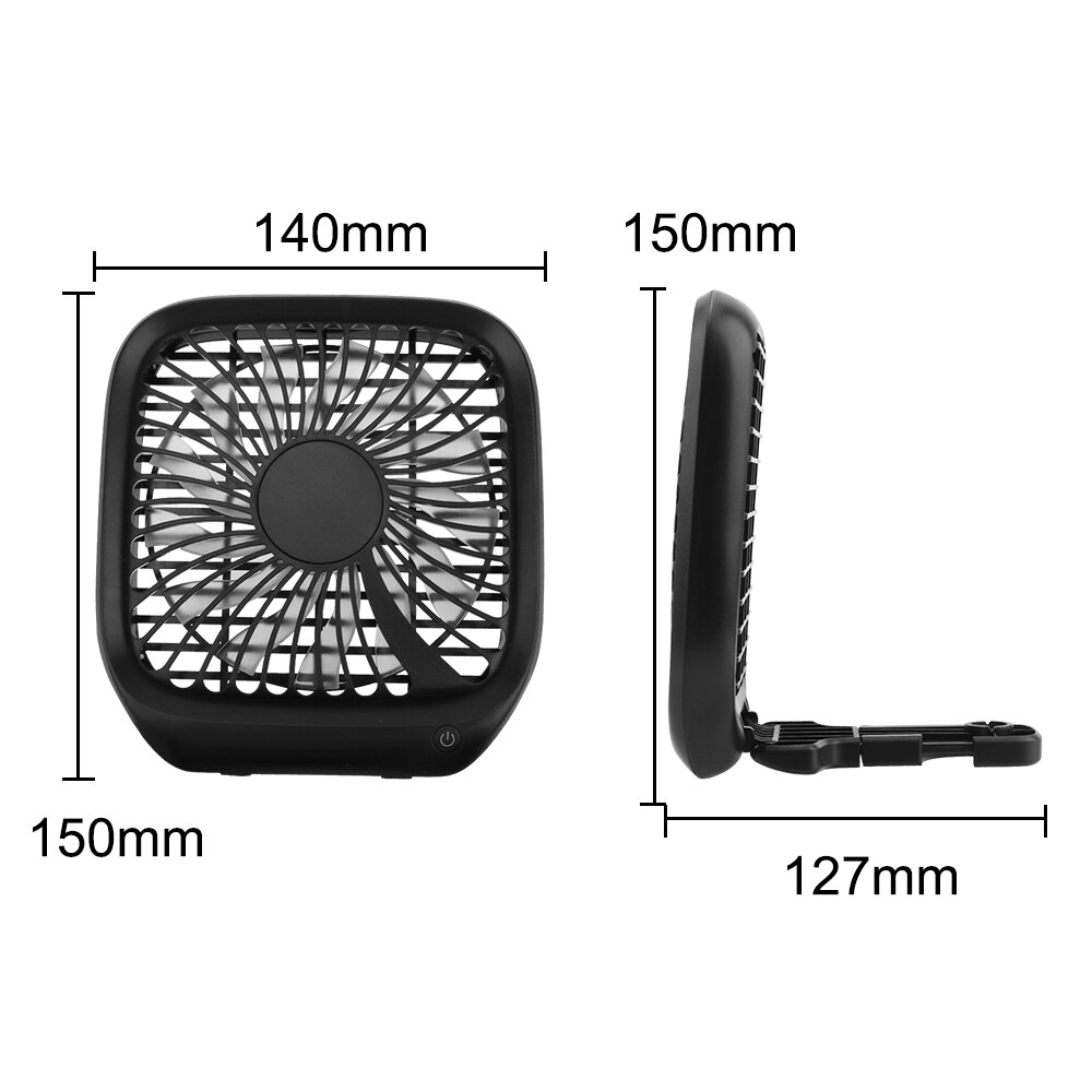 YOSOLO Foldable Silent Fan Adjustable 3 Speeds Car Seat Back Hook Fan Car Interior Accessories USB Desk Fan