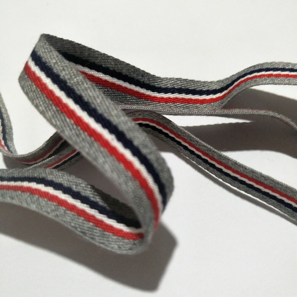 Bred 10mm 5m fransk grå ribbet bånd stribet bånd klæbende tape webbing tøj sytilbehør merceria wrap