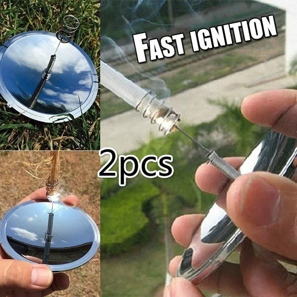 1/2 Stück Camping Survival Solar Feuerzeug Wasserdicht & winddicht Feueranzünder EDC Outdoor Notfallwerkzeug Ausrüstung Sport (Farbe: Silber): Rot