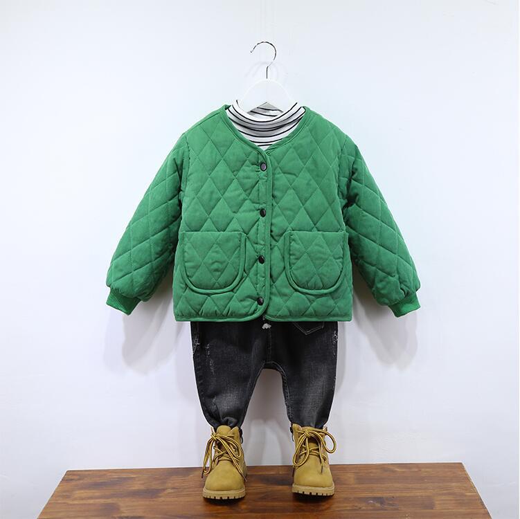 Veste d'hiver en coton en forme de diamant | blouson d'hiver: green / 6M