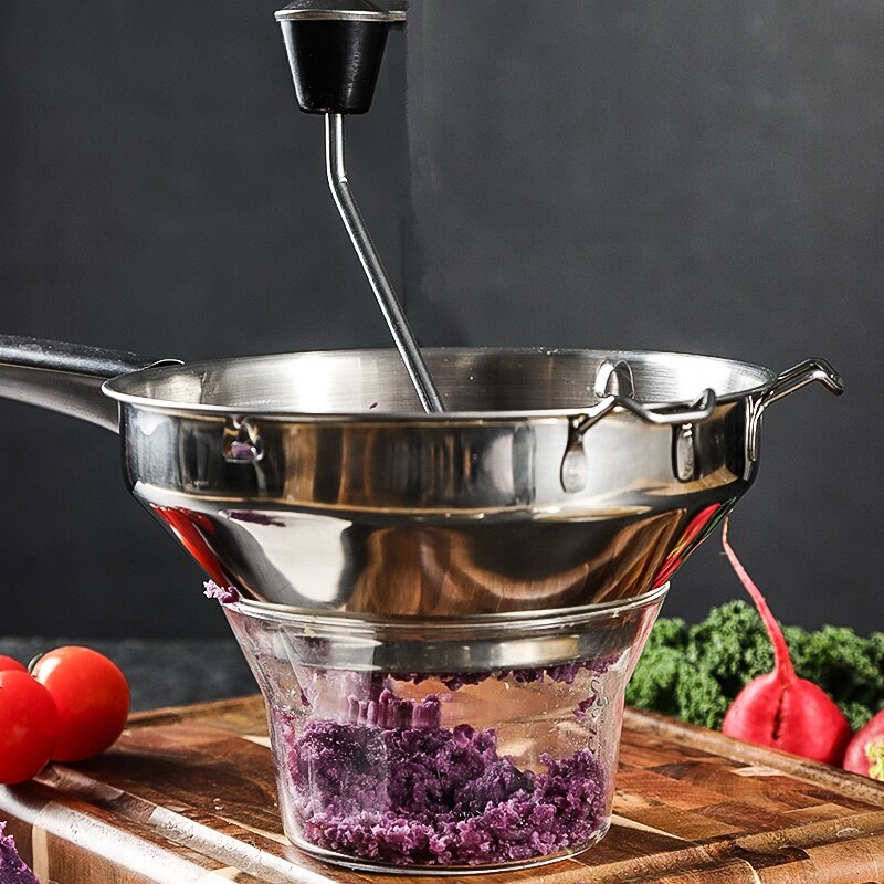 Molino giratorio de alimentos de acero inoxidable ideal para hacer puré o sopas de verduras tomates herramientas creativas de cocina para el hogar