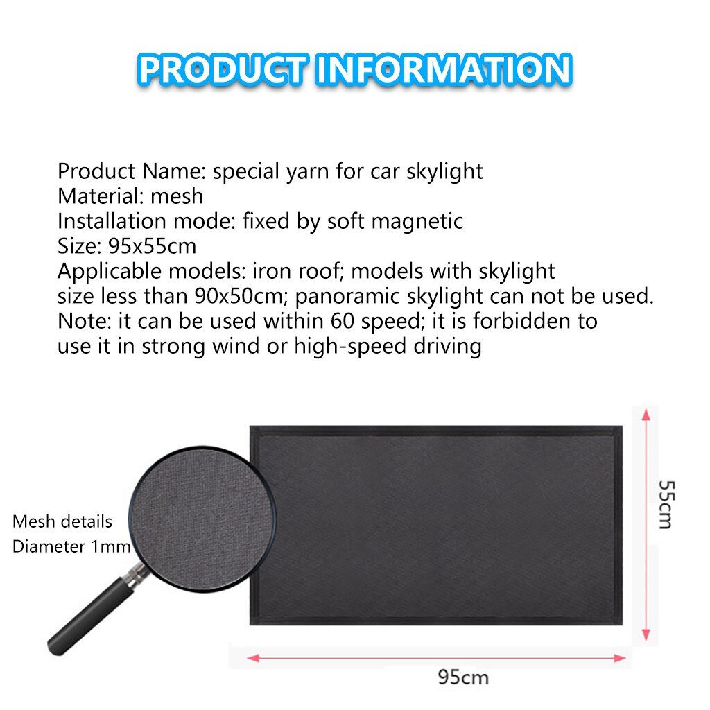 Auto Mosquito Auto Zonnedak Zonnescherm Dakraam Blind Shading Netto Autodak Cover Efficiënte Warmte Isolatie Schaduw Schermen 95x55cm