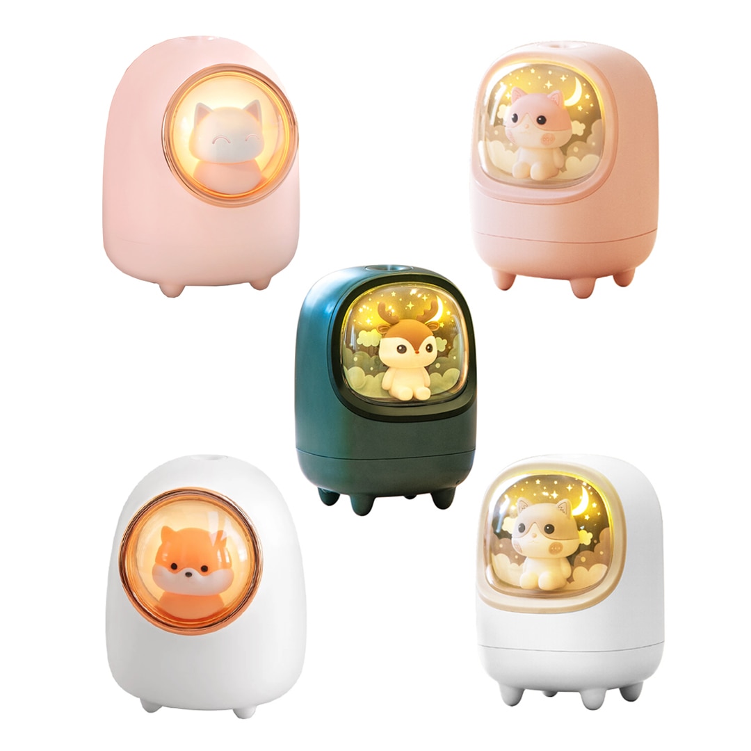 M08/M23 350 / 200ML Evaporative Air Humidifier Wireless Space Capsule Cute Pet Mist Maker With LED Night Lamp