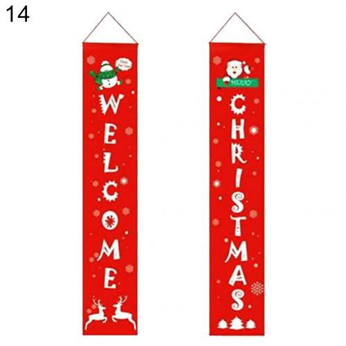 1 Pair Merry Christmas Welcome Door Hanging Signs Couplet Banner Party Decor: 14