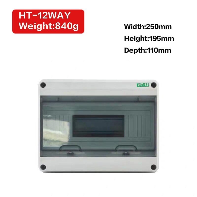 Ht Waterdichte Serie Huishoudelijke Verlichting Elektrische Verdeelkast Mcb Waterdichte Junction Draad Doos Abs 5/8/12/15/18/24 Manieren: HT12