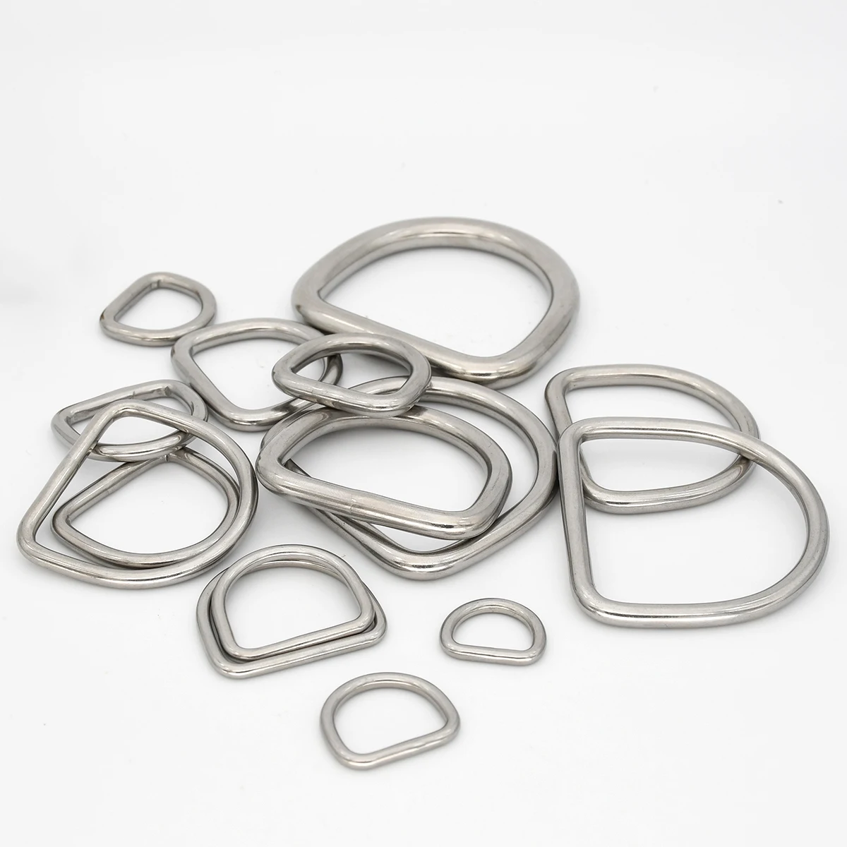 Cierre de hebilla de anillo Dee D de acero inoxidable para Collar de perro mascota, mochila, bolso artesanal de cuero, correa, cinturón, correas, piezas de prendas