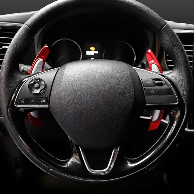 Red Aluminum Alloy Steering Wheel Paddle Shifter Extension for Mitsubishi Lancer Evo X