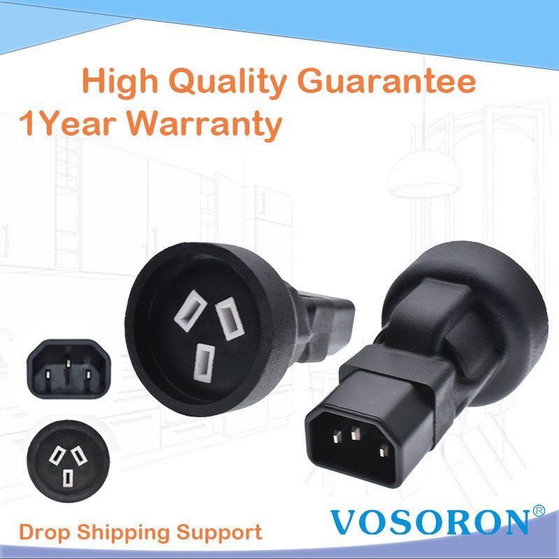 IEC320 C14 TO AU PDU CONVERTER PLUG,IEC 320 C14 para SAA 3 pin female Power adapter*