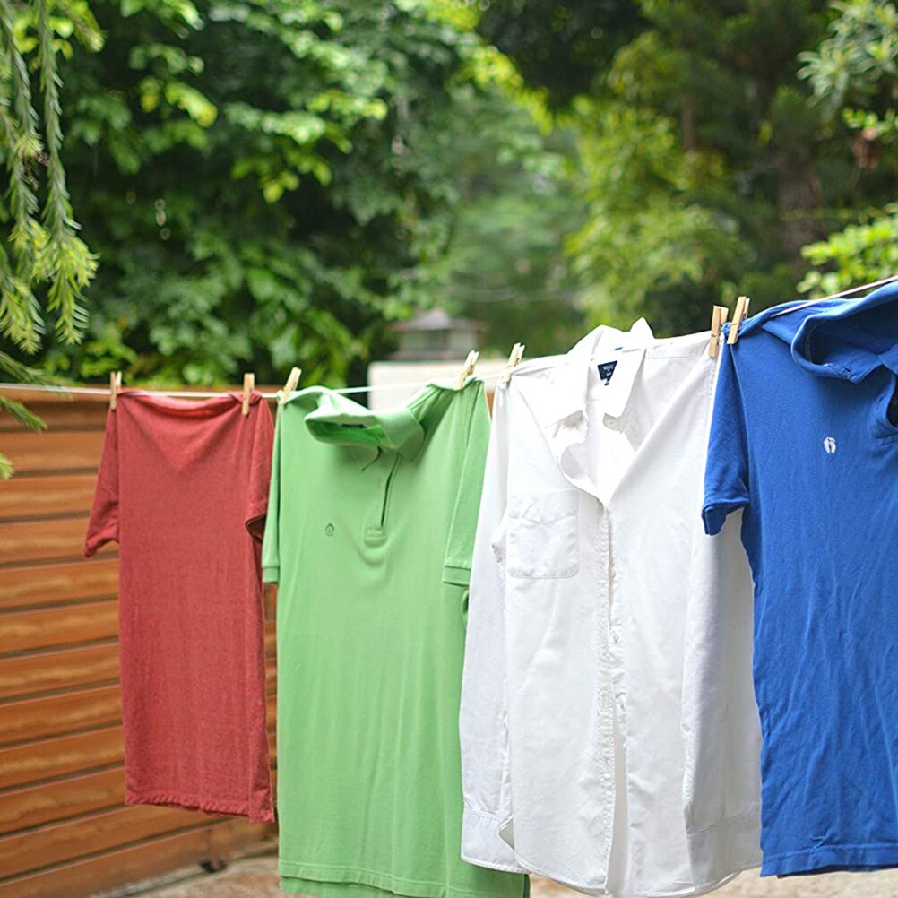 Retractable Clothesline Portable Heavy Duty Indoor Outdoor Single Clothes Drying Rack PVC Retracting Clothes Line