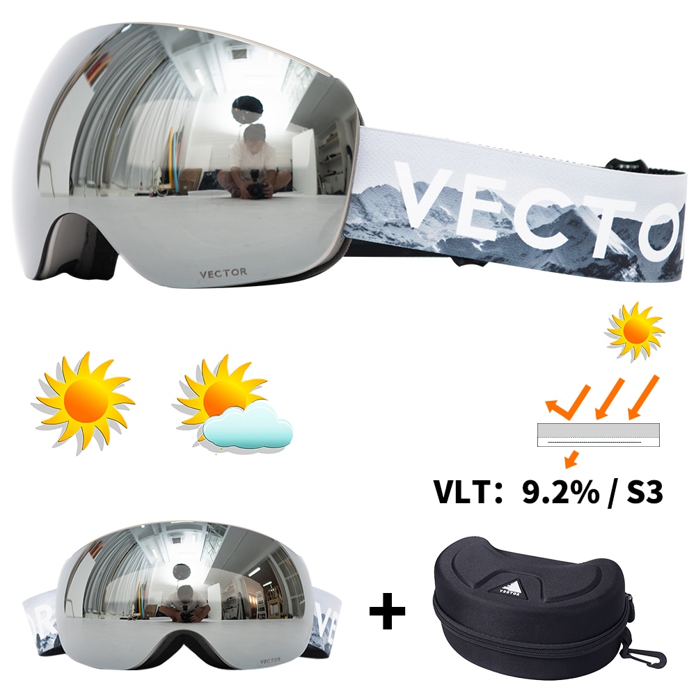 OTG Sci Snowboard A Specchio Magnetico Occhiali Degli Uomini Delle Donne Occhiali Da Sci Maschera UV 400 scarponi da neve Occhiali di Protezione Per Gli Adulti A Doppia Sferica: Color 1 n Case