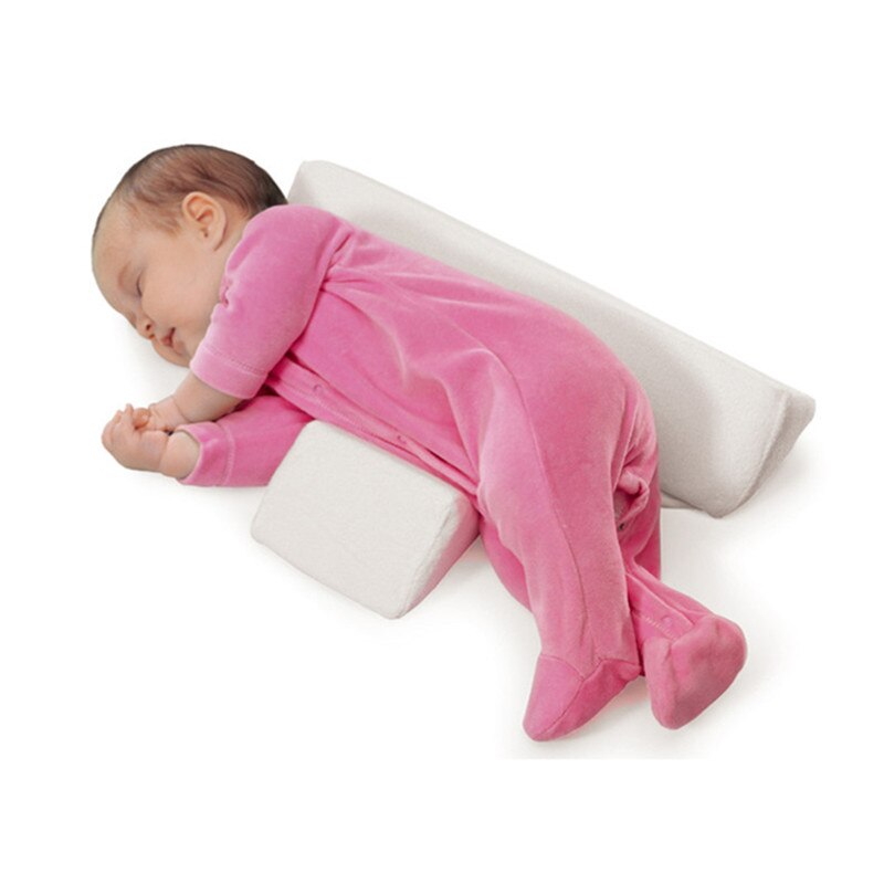 Baby Slaap Pilow Zachte Fluwelen Memory Foam Kussen Comfy Pasgeboren Antiroll Kussens