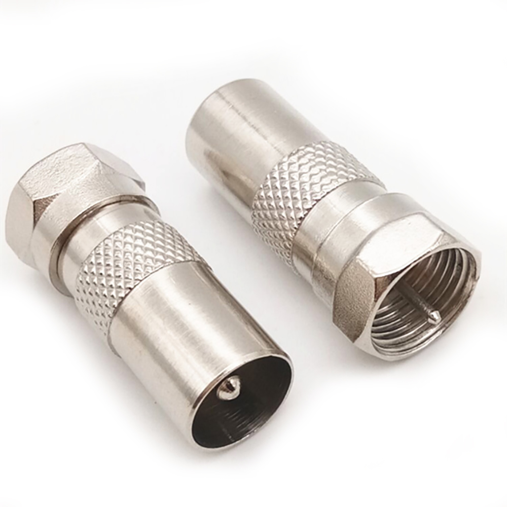 F Type Male to TV Male Plug Connector Socket To RF Coax TV Aerial Male Adapter