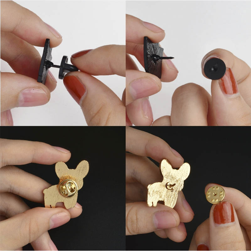 50 Uds. Broche de goma con hebilla, broche de estrella, Pin trasero, mariposa, embrague, insignia para apretar, tapones traseros para broche DIY, accesorios de joyería
