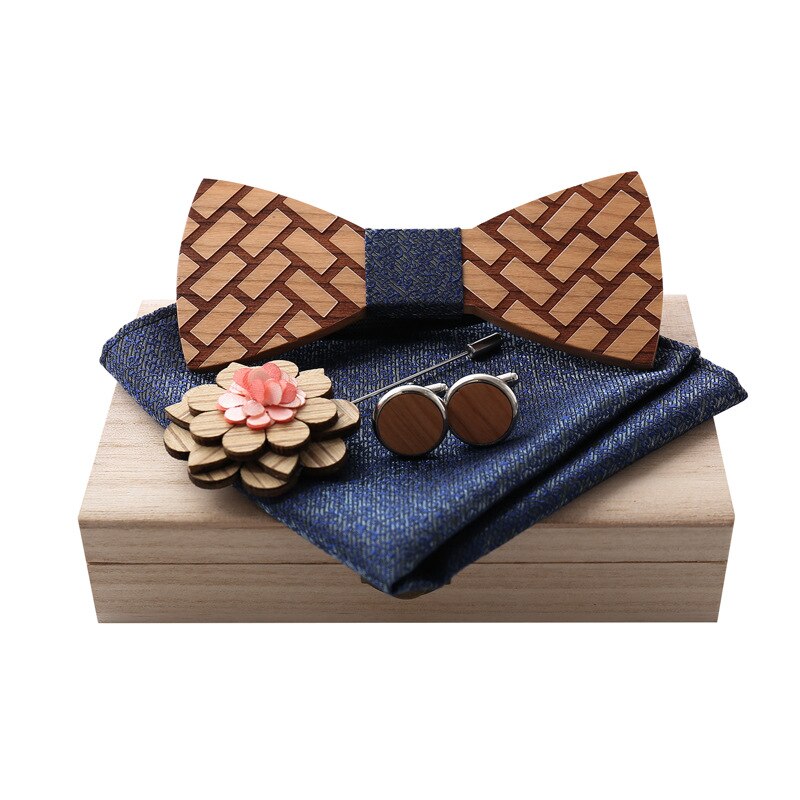 Houten vlinderdas voor heren, unisex, uitgehold, gesneden, retro stropdassen, verstelbare band, vintage vlinderdas: M3307-a2