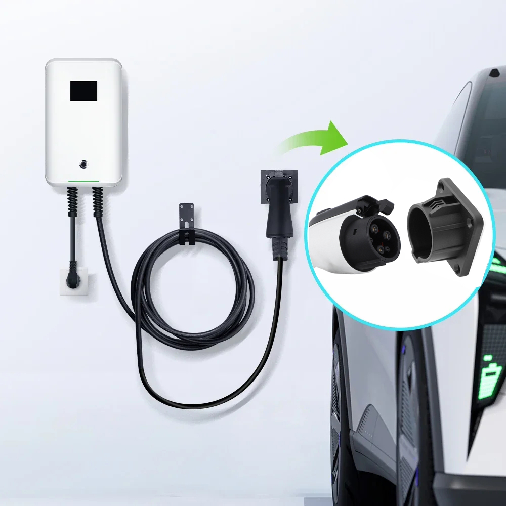 Soporte de cargador tipo 1 Ev montado en la pared para coche, soporte de Cable de carga para vehículo eléctrico para enchufe tipo 1 J1772, base de funda de cargador Ev