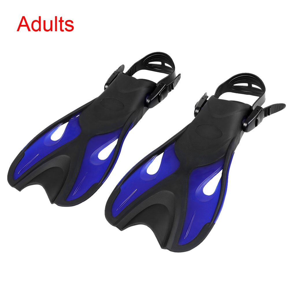 erwachsene/Kinder Anti-slip Schwimmen Flossen Verstellbaren Riemen Tauchen Flossen Offener Ferse Schwimmen Flossen Flossen Schnorcheln Scuba ausrüstung: adults blue / S/m