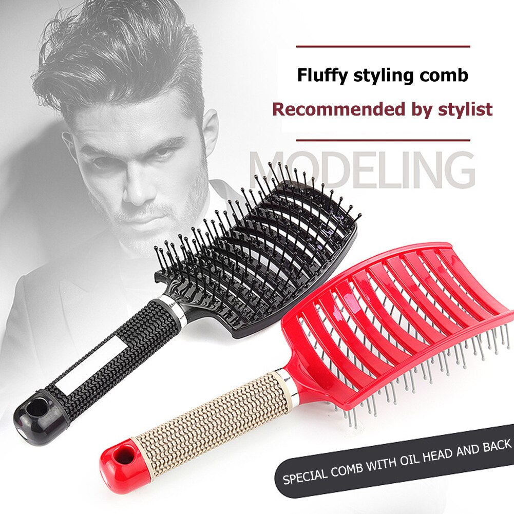 Pettine per massaggio del cuoio capelluto per capelli spazzola per capelli per ragazze setola in Nylon donna bagnata riccia districante spazzola per capelli per parrucchiere strumenti per lo Styling