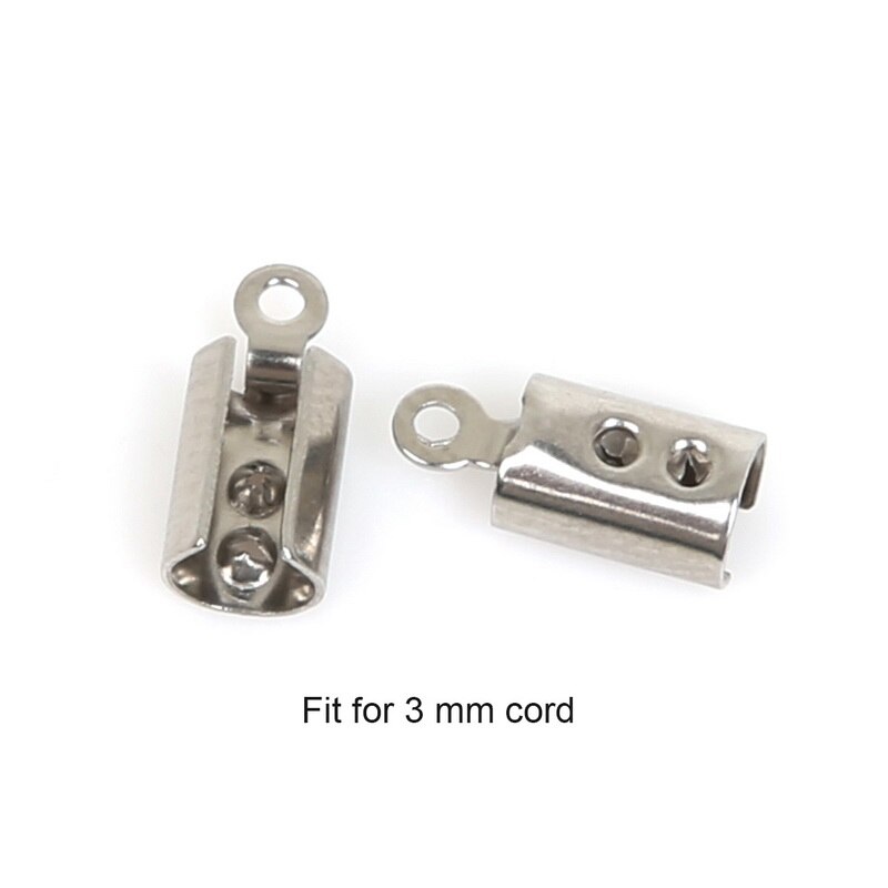 30/90 stücke Edelstahl Seil Kette Schnüre crimpen Korn Ende Kappen Anzug Für 1/2/3/4mm Schmuck Machen DIY Armbinde Halskette Anschluss: 4.5X9.5mm / 30stck