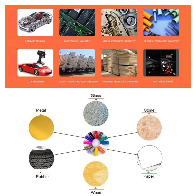 DIY Album Black Card Metal Pen Touch Up Pen Tire Pen Lacquer Oil Pen Auto Rubber Tyre Tread Metal Permanent Paint Marker