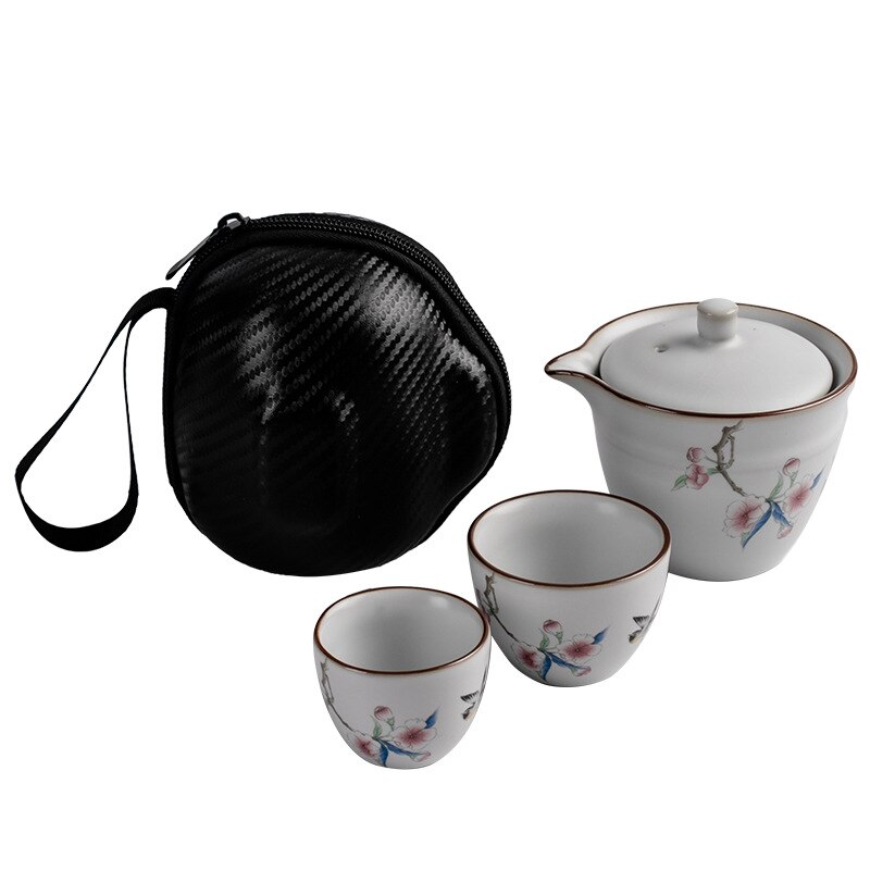 Chinese Tea set Ceramic Portable Teapot Set Outdoor Travel Gaiwan Tea Cups of Tea Ceremony Teacup Fine