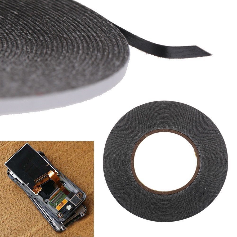 Ruban adhésif Double face noir, 2MM x 10m, 0.3mm, pour écran tactile LCD, réparation de téléphones portables,