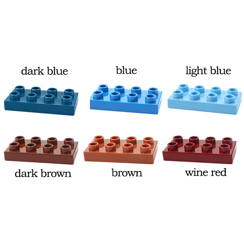 12pcs DIY MOC Large Building Block Bricks Thin 2X4 Bricks Big Size Assembled Accessories Bulk Part Enlighten Brick Children Toys