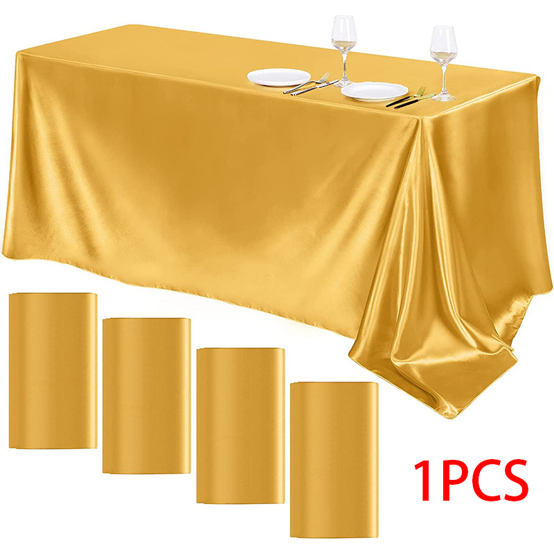 Solid Color Satin Tablecloth Table Cover Overlay Birthday Wedding Banquet Restaurant Festival Party Table Cloth Decoration: Red / 85*85cm