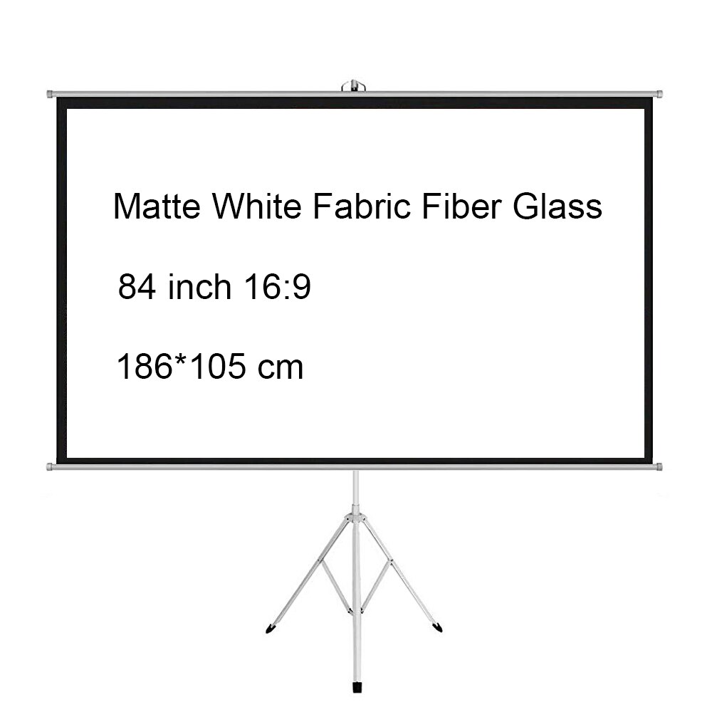 84 inch 16:9 Portable Indoor Outdoor Projector Screen Matte White Fabric Fiber Screen With Pull Up Foldable Stand Tripod