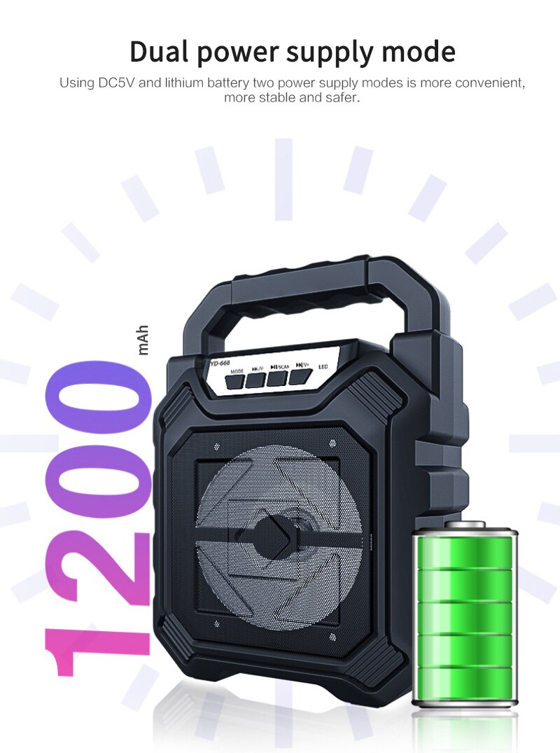 Bluetooth Speaker Waterdicht Voor Pc Computer Speakers Subwoofer Met Microfoon Grote Boom Box Volume Speaker Music Center Radio