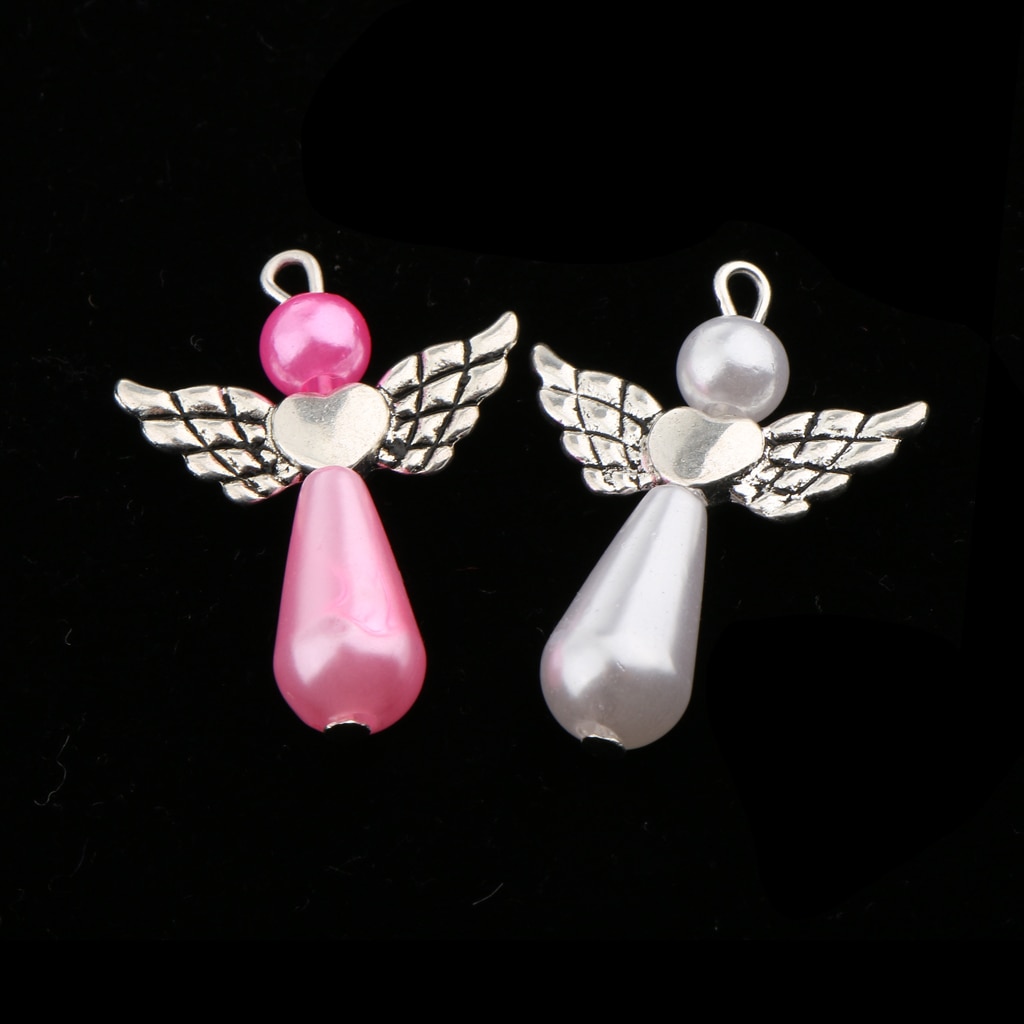 40 Stuks Gemengde Angel Wings /Hart Hangers Bedels Kralen Antiek Zilver Vleugels Voor Ketting Armband Sieraden Maken Ambachten