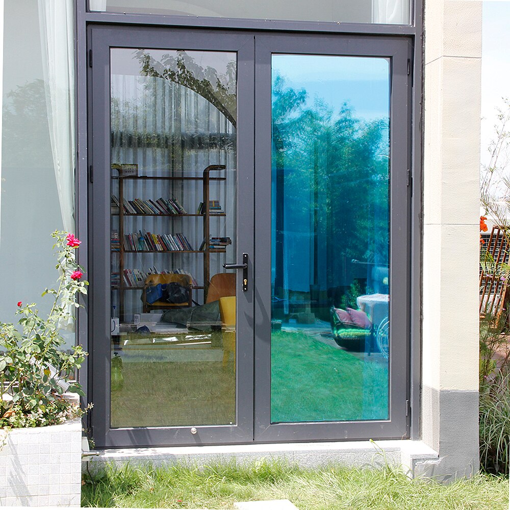 Sunice Blue&amp;Silver Reflective Window Film One Way Mirrored Privacy Decorative Glass Decor Heat Control Anti-UV Summer USE