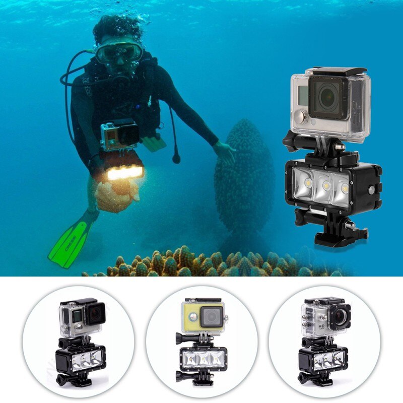 Luz de relleno impermeable de buceo para Gopro Hero 7 6 5, accesorios de Cámara de Acción, linterna subacuática, 40m