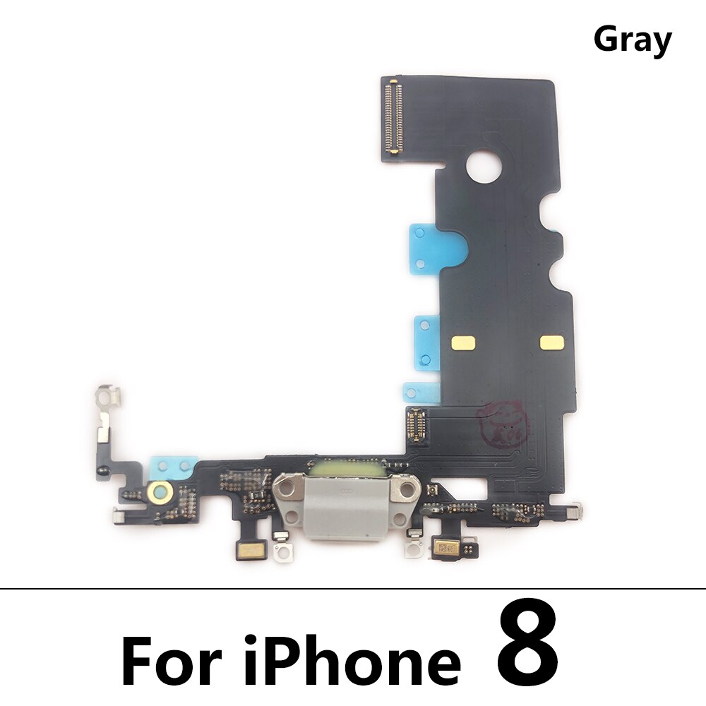 Original USB Charging Port Mic Microphone Dock Connector Board Flex Cable Repair Parts For Iphone 6 6S 7 8 Plus: For iPhone 8Gray Ori