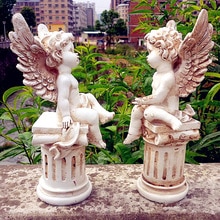Buste cupidon, Statue d'ange mythologie romaine, décoration pour la maison, artisanat en résine, de la saint-valentin, 2 pièces/ensemble, L1929