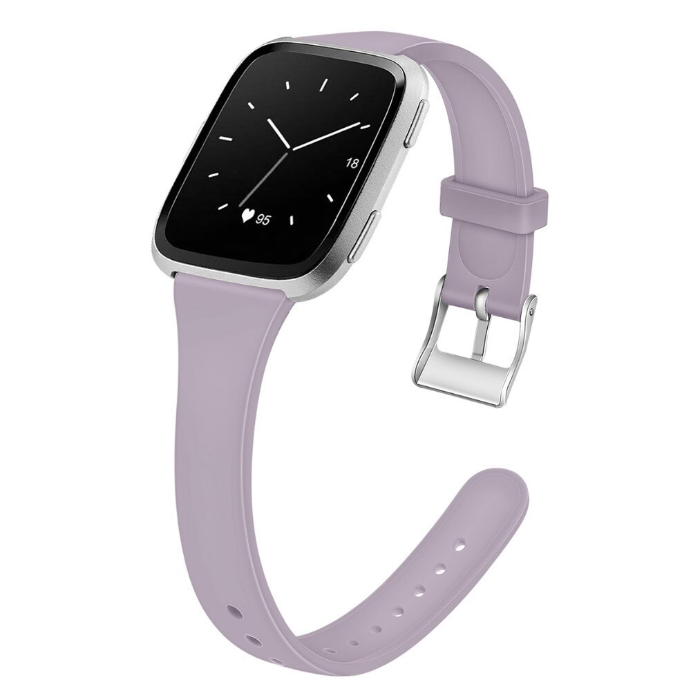 Replacement Band For Fitbit Versa 2 Band Silicone Slim Thin Narrow Replacement Watch Starp For Fitbit Versa/Versa 2 Women Men: Light Purple / L-(160-220mm)