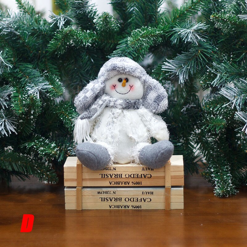 Juledekorationer siddende jul julemanden snemand figur plys legetøj dukke juletræ træ hængende dekoration lbv: D