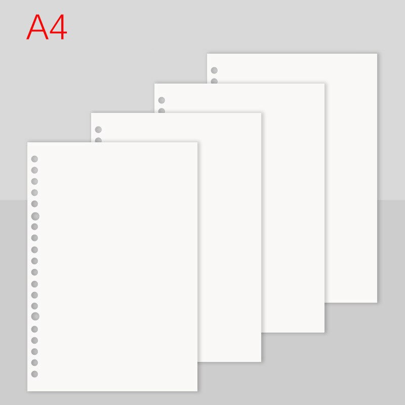 A5 B5 A4 Loose Leaf Notebook Refill Journal Plannner Notebook Inner Page 50 Sheets Diary Weekly Monthly DIY Inside Spiral Paper: A4 30Holes 50Sheets5
