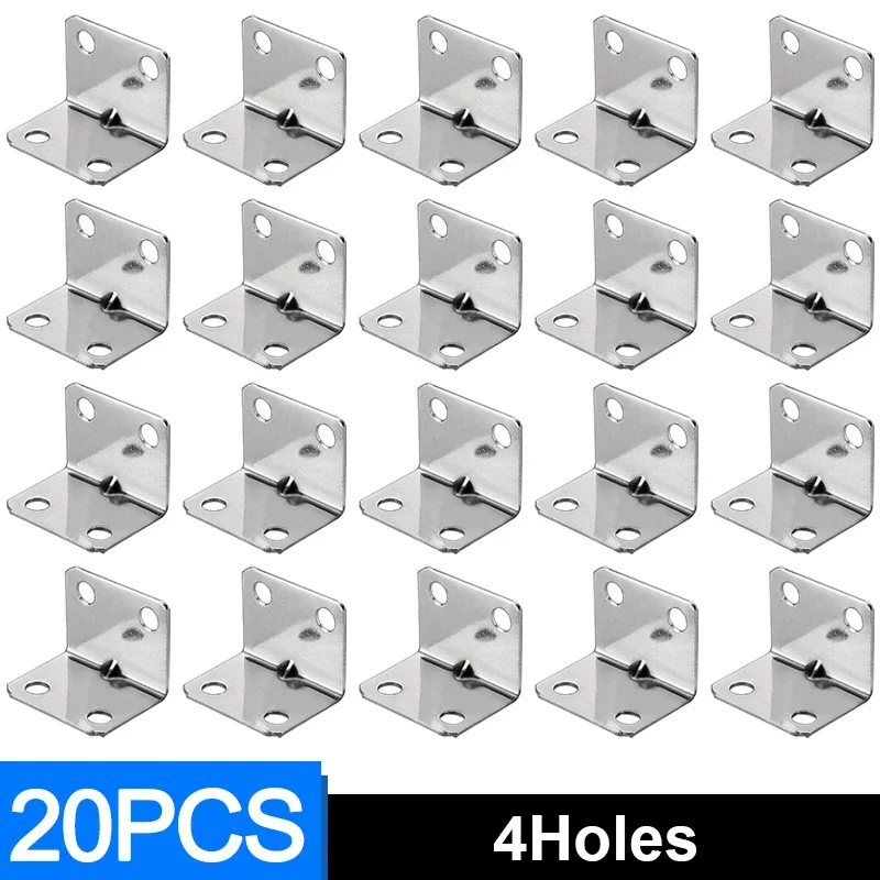 Soporte de esquina Universal de acero inoxidable, soporte fijo de ángulo recto de 90 grados, muebles de madera, marco de cama, accesorios para gabinete, 50/10 Uds.: Naranja
