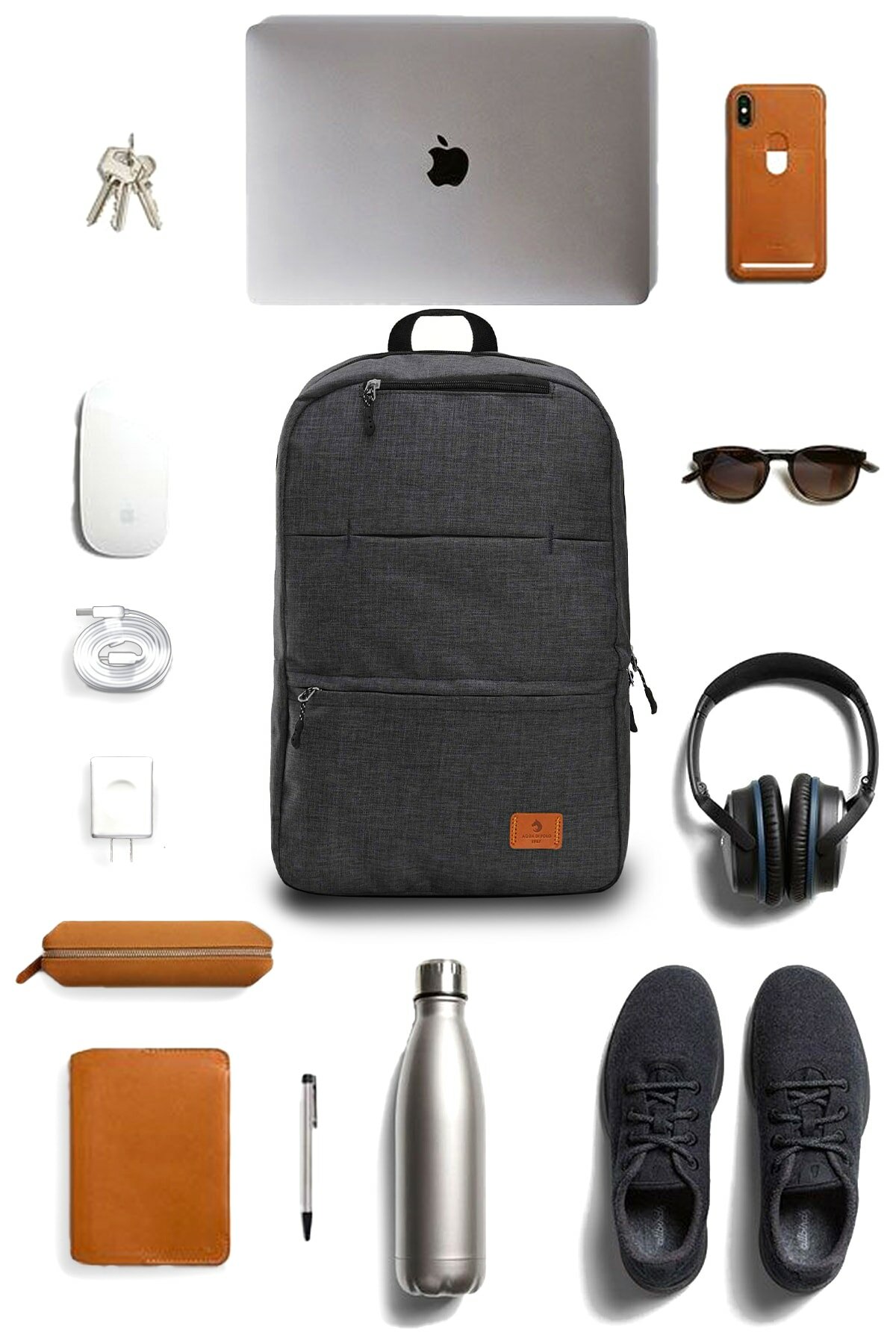 Mochila Unisex, 1 compartimento exterior, 2 compartimentos interiores, Bolsa multiusos, almacenamiento especial para ordenador portátil, tela impermeable, viaje, vacaciones
